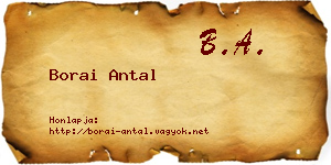 Borai Antal névjegykártya